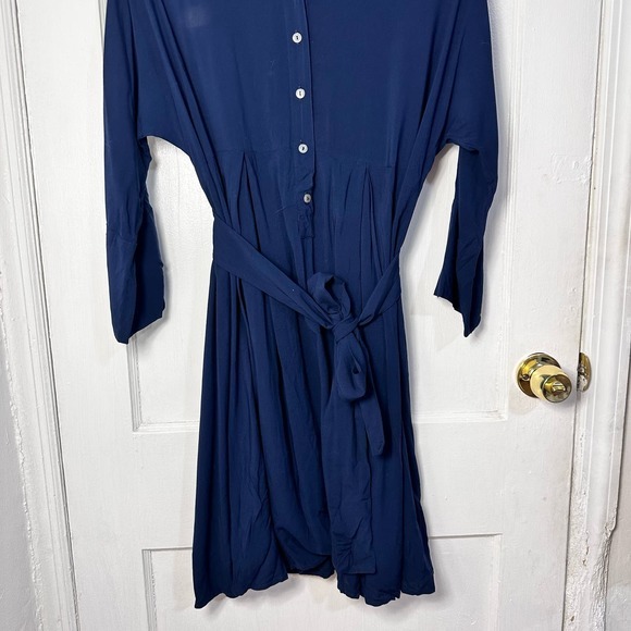 Pietro Brunelli Milano‎ Maternity Dress long sleeve With Belt Navy Blue Size XS - Picture 3 of 13